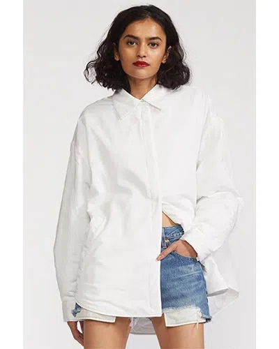 Cynthia Rowley Jagger Quilted Nylon Shirt Jacket In White