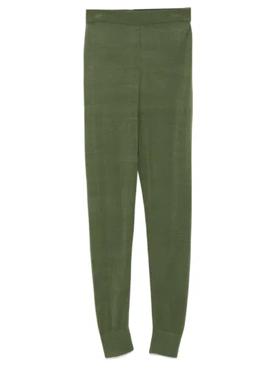 Cynthia Rowley Knitted Jogger Pants In Green