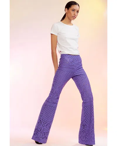 Cynthia Rowley Lace Fit & Flare Pant In Purple