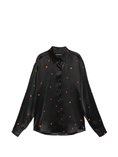 Cynthia Rowley Ladybird-print Blouse In Black