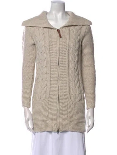 Pre-owned Cynthia Rowley Lambswool Crew Neck Sweater In Neutral