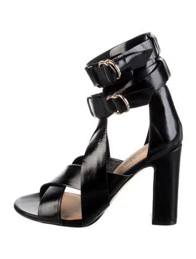Pre-owned Cynthia Rowley Leather Sandals In Black
