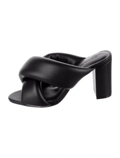 Pre-owned Cynthia Rowley Leather Slides In Black