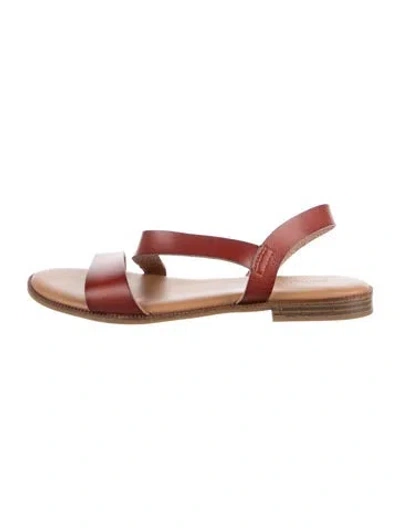 Pre-owned Cynthia Rowley Leather Slingback Sandals In Brown