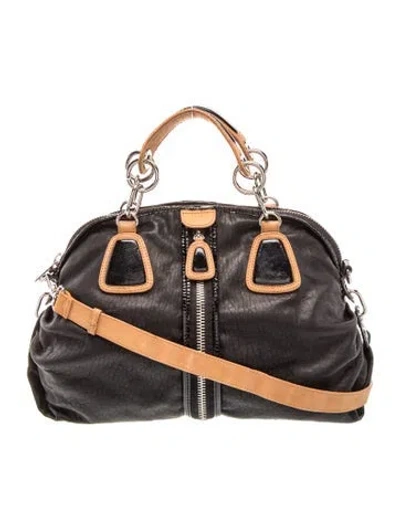 Pre-owned Cynthia Rowley Leather Top Handle Bag In Black