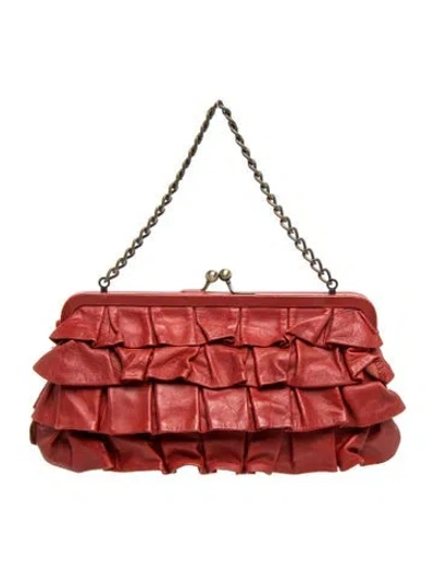 Pre-owned Cynthia Rowley Leather Top Handle Bag In Red