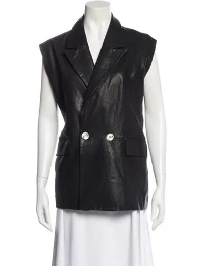 Pre-owned Cynthia Rowley Leather Vest W/ Tags In Gray