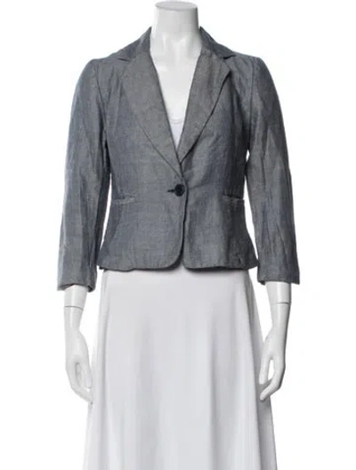 Pre-owned Cynthia Rowley Linen Blazer In Multi