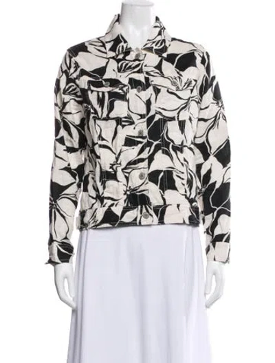 Pre-owned Cynthia Rowley Linen Floral Print Evening Jacket In Multi