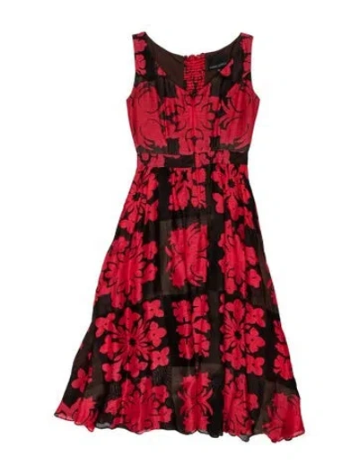 Pre-owned Cynthia Rowley Linen Midi Length Dress In Red