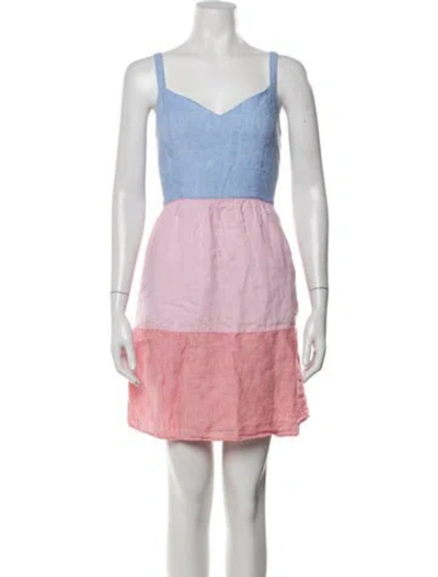 Pre-owned Cynthia Rowley Linen Mini Dress In Blue