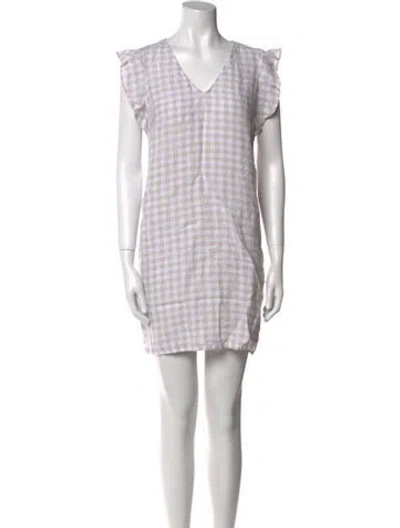 Pre-owned Cynthia Rowley Linen Mini Dress In Gray