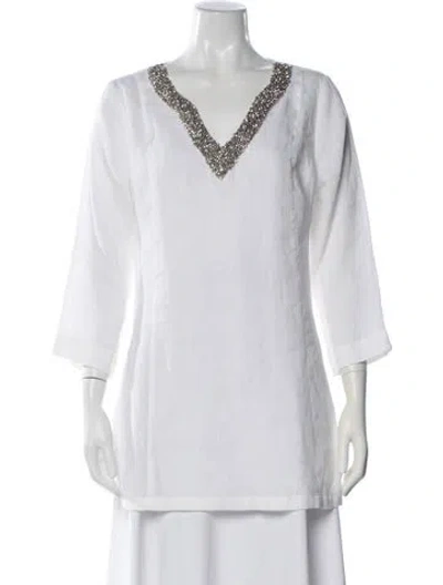 Pre-owned Cynthia Rowley Linen Mini Dress In Neutral