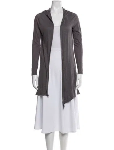 Pre-owned Cynthia Rowley Linen Open Front Sweater In Gray