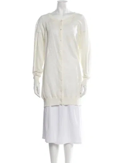 Pre-owned Cynthia Rowley Linen Open Front Sweater In Neutrals