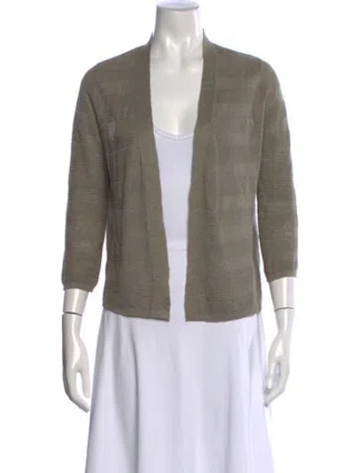 Pre-owned Cynthia Rowley Linen Open Front Sweater In Neutrals