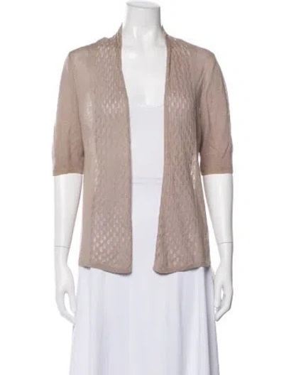 Pre-owned Cynthia Rowley Linen Patterned Jacket In Neutral