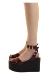 Cynthia Rowley Lisse Leather Wedge Sandals In Multi