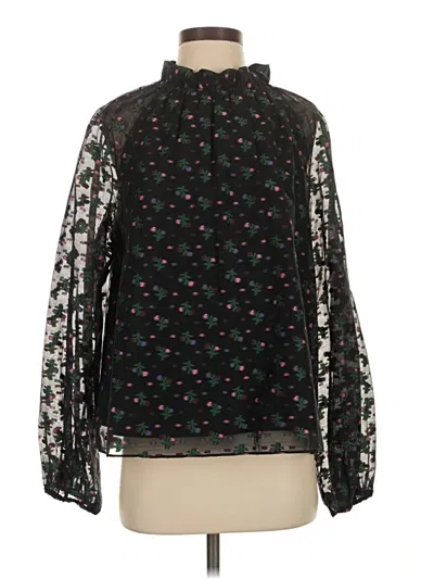 Pre-owned Cynthia Rowley Long Sleeve Blouse In Black
