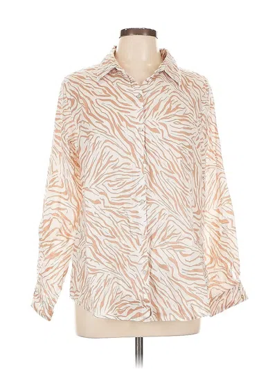 Pre-owned Cynthia Rowley Long Sleeve Blouse In Orange