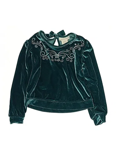 Pre-owned Cynthia Rowley Kids' Long Sleeve Blouse In Teal