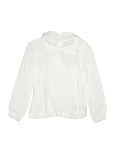 Pre-owned Cynthia Rowley Kids' Long Sleeve Blouse In White