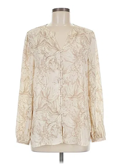 Pre-owned Cynthia Rowley Long Sleeve Blouse In White