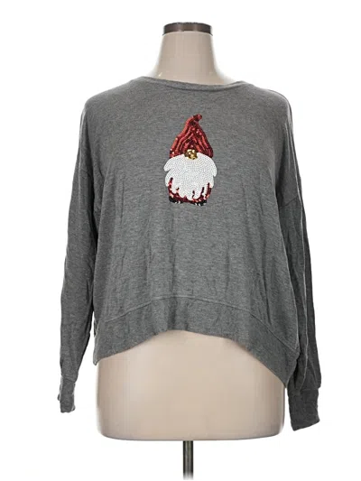 Pre-owned Cynthia Rowley Long Sleeve T-shirt In Gray