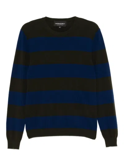 Cynthia Rowley Lucky Striped Top In Blue