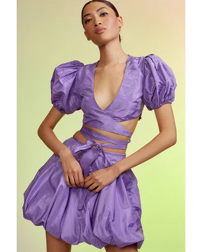 Cynthia Rowley Luna Taffeta Bubble Skirt In Purple