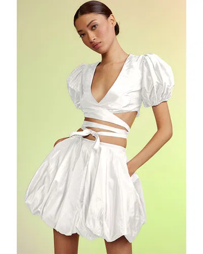 Cynthia Rowley Luna Taffeta Bubble Skirt In White