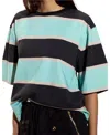 Cynthia Rowley Malibu Striped Tee In Blue
