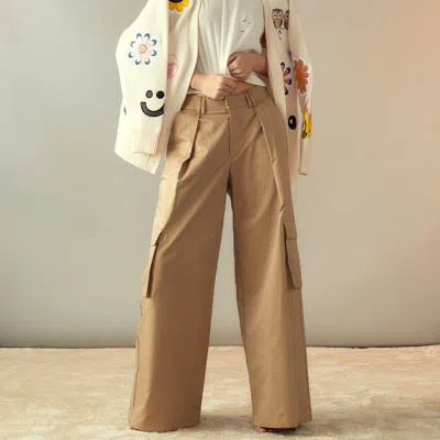 Cynthia Rowley Marbella Cotton Cargo Pant In Brown
