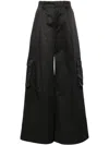 Cynthia Rowley Marbella Wide-leg Cargo Trousers In Black