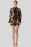 Cynthia Rowley Marseille Shift Dress In Black Gold