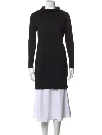 Pre-owned Cynthia Rowley Merino Wool Cowl Neck Sweater In Black