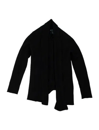 Pre-owned Cynthia Rowley Merino Wool Open Front Sweater In Black