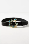 Cynthia Rowley Metal Cabochons Belt In Black