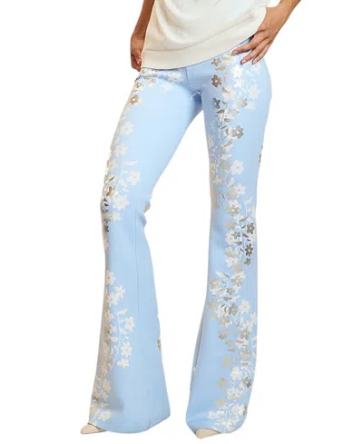 Cynthia Rowley Metallic Bonded Pants In Brown