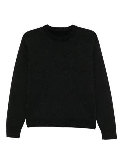 Cynthia Rowley Metallic Crew-neck Sweater In Black