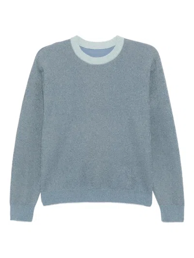 Cynthia Rowley Metallic Crew-neck Sweater In Blue