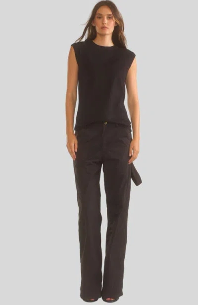 Cynthia Rowley Mica Sleeveless Knit Top In Black