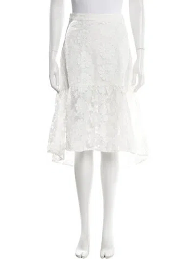 Pre-owned Cynthia Rowley Midi Length Skirt W/ Tags In White