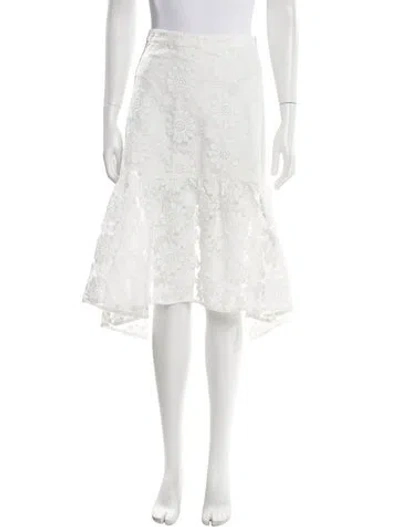Pre-owned Cynthia Rowley Midi Length Skirt W/ Tags In White