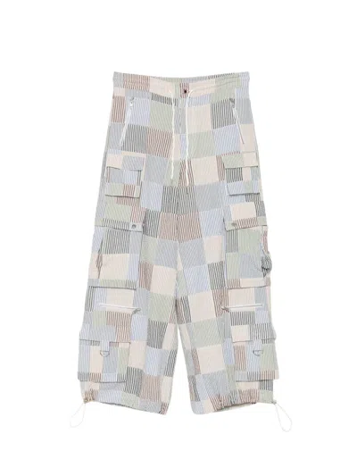Cynthia Rowley Millie Patchwork Cargo Pants In Multi