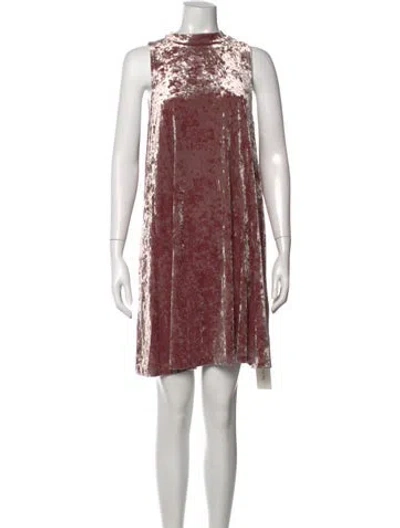 Pre-owned Cynthia Rowley Mock Neck Mini Dress In Multi