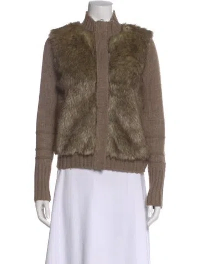 Pre-owned Cynthia Rowley Mock Neck Sweater In Brown