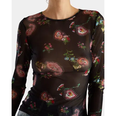 Cynthia Rowley Modern Mesh Top In Black