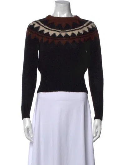 Pre-owned Cynthia Rowley Mohair Patterned Sweater In Multi