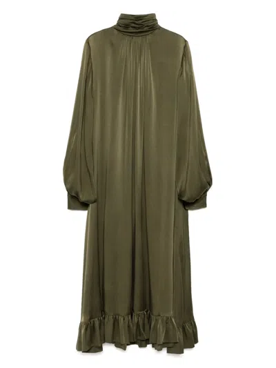 Cynthia Rowley Monroe Silk Charmeuse Dress In Green